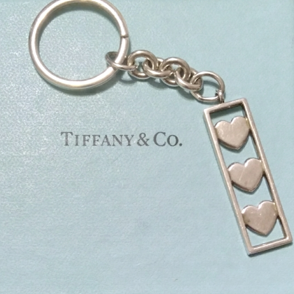 Tiffany and Co. 3 Heart Key Chain